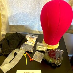 Wig head, Wig Cap, Wig Band, Wigs Pins. Never been used.